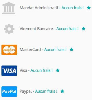 modes de paiement